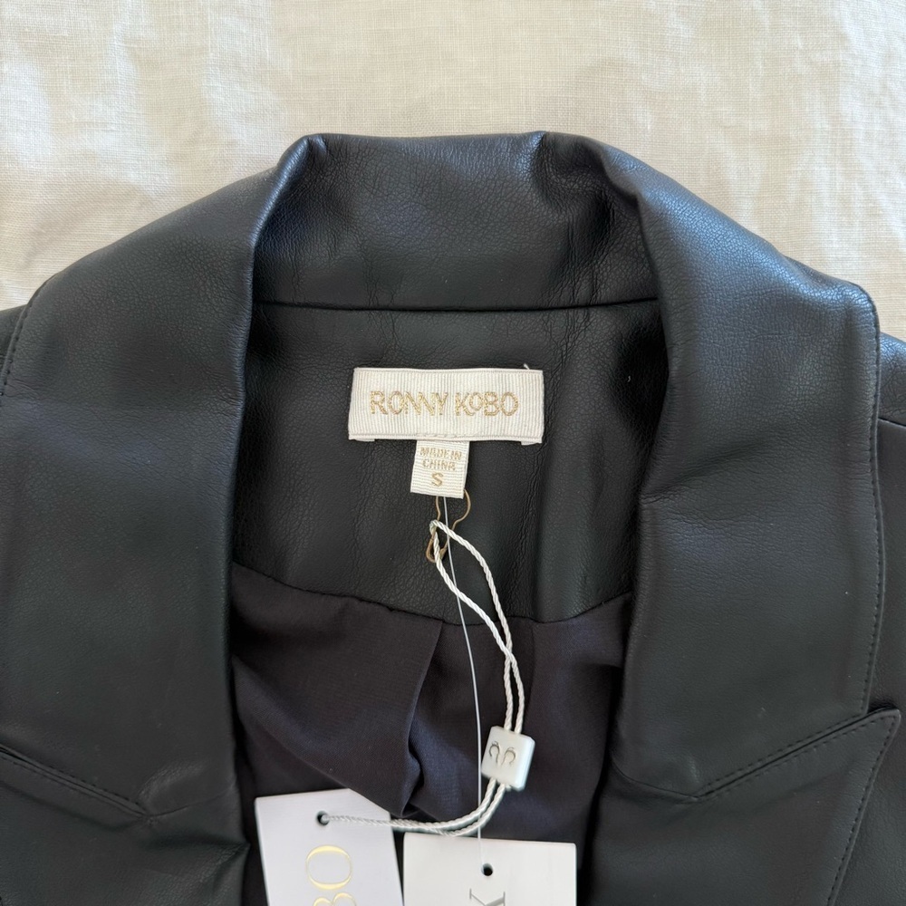 Ronny Kobo Lilo Faux Leather Wrap Blazer - Picture 6 of 6